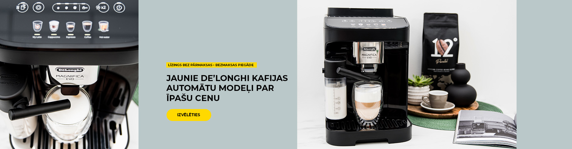 Jaunie De’Longhi kafijas automātu modeļi par īpašu cenu