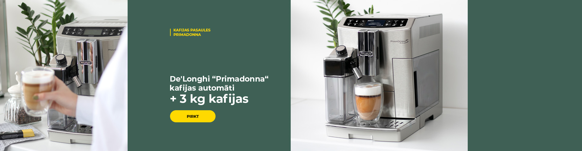 De'Longhi “Primadonna“ kafijas automāti + 3 kg kafijas