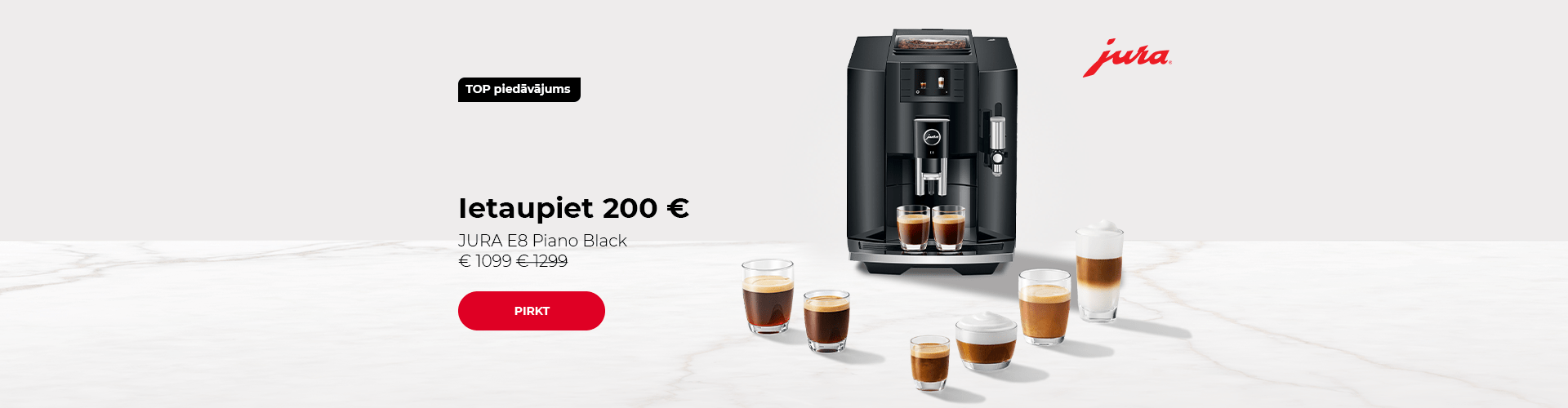 Īpaša cena JURA E8 Piano Black € 1099 € 1299