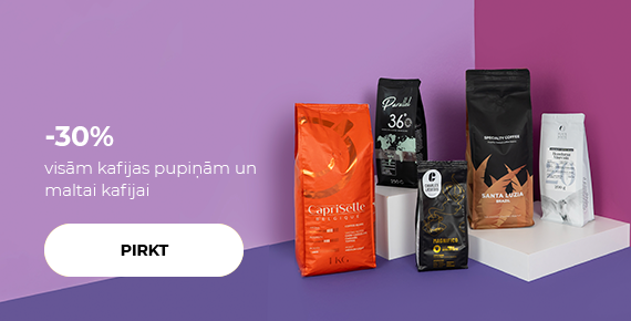 -30% visām kafijas pupiņām un maltai kafijai